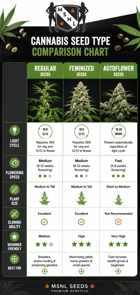 cannabis seed type comparison chart