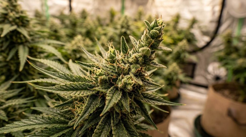 cannabis plant buds during late flowering