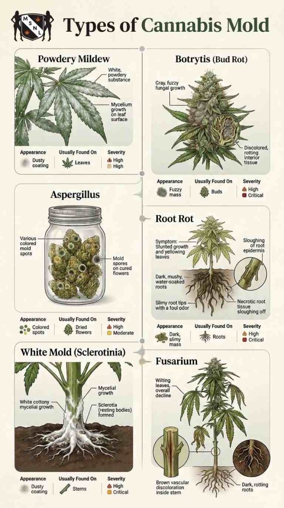 cannabis mold types infographic