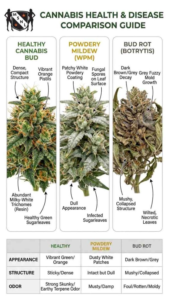 cannabis bud comparison infographic
