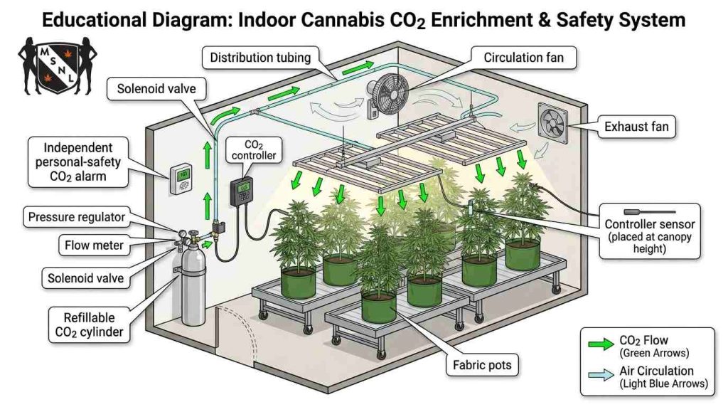 cannabis grow rom CO2 setup diagram