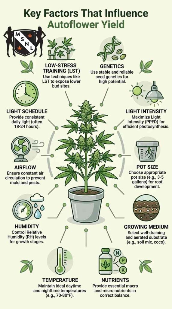 key factors that infleuence autoflower yields