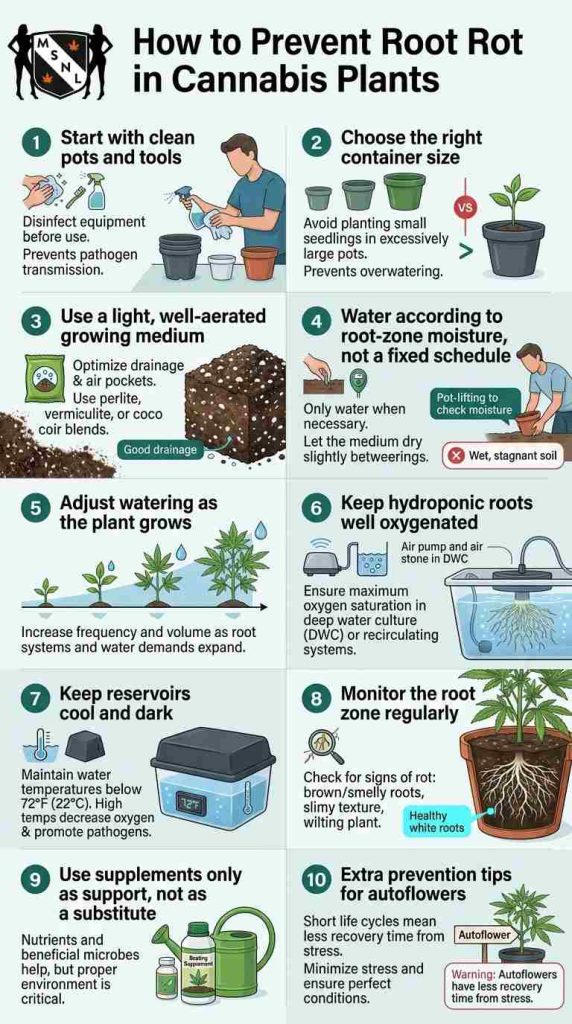 prevent root rot in cannabis