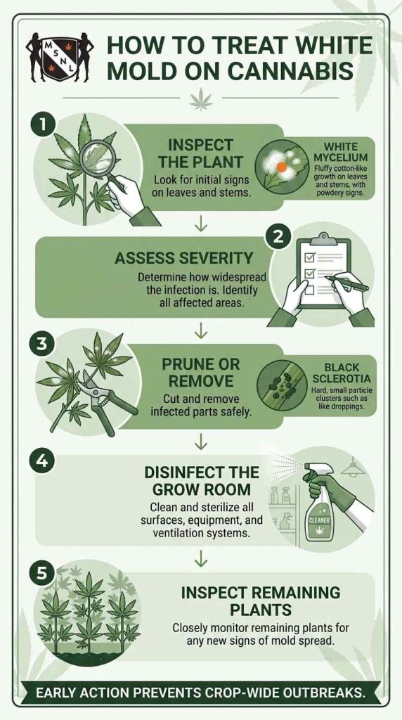infographic on white mold on cannabis