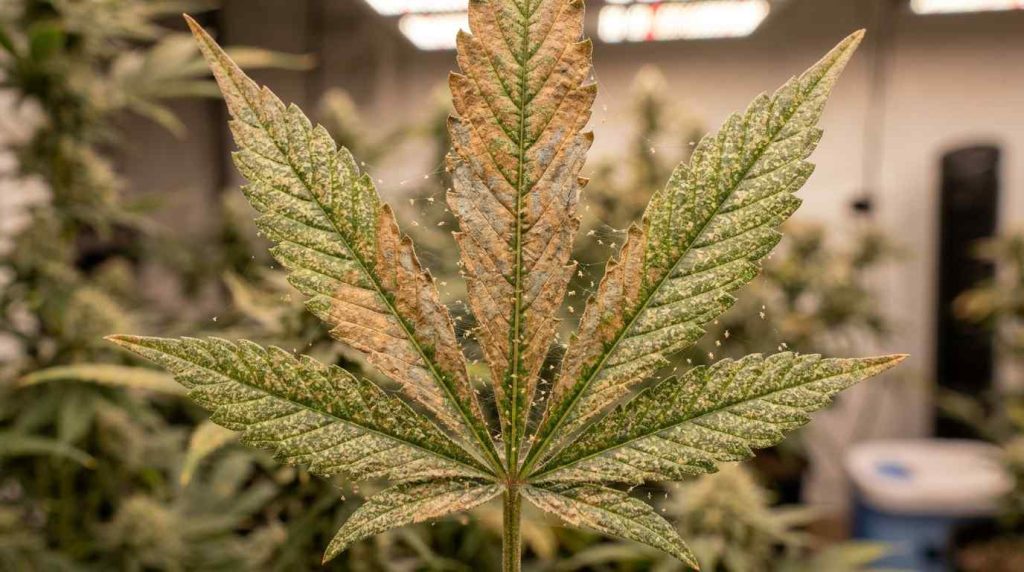 bronze and rusty looking leaves cannabis leaves
