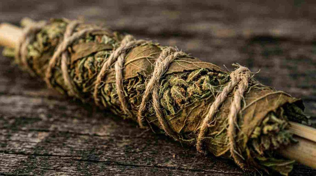 thai stick on wooden surface