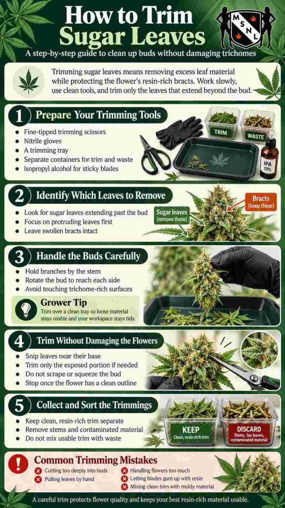 how to trim sugar leaves how to guide