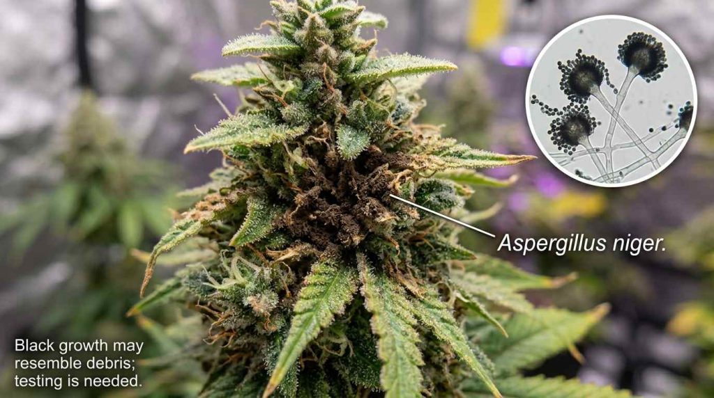 Aspergillus niger on cannabis