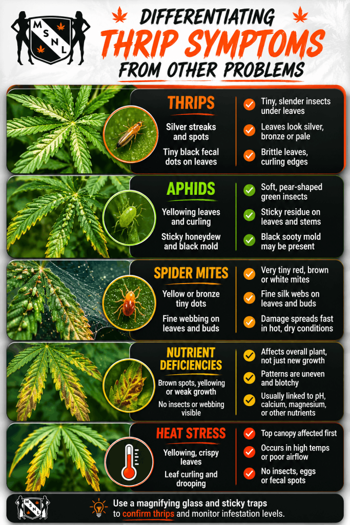 differentiating thrips symptoms from other problems