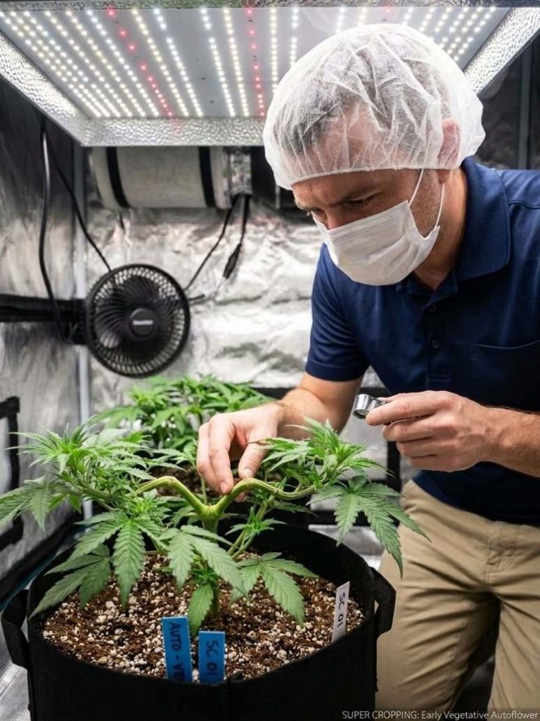 autoflower being checked for supercrop