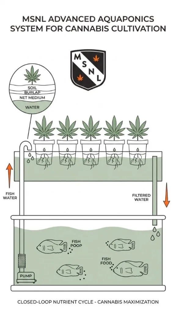MSNL Aquaponics cannabis setup