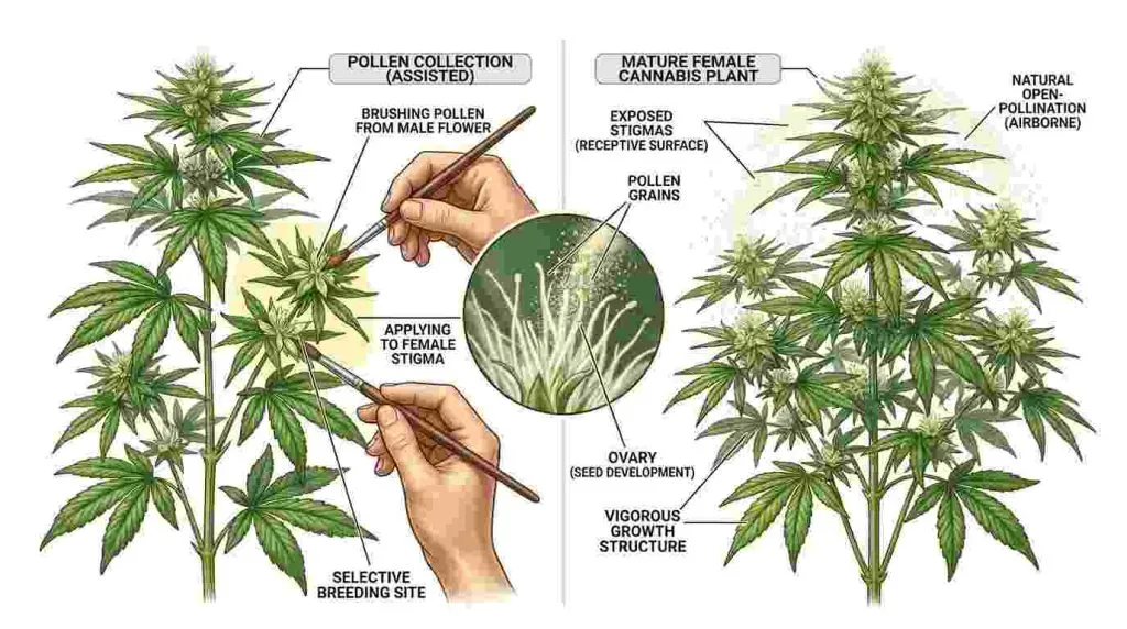how to pollinate a female cannabis plant