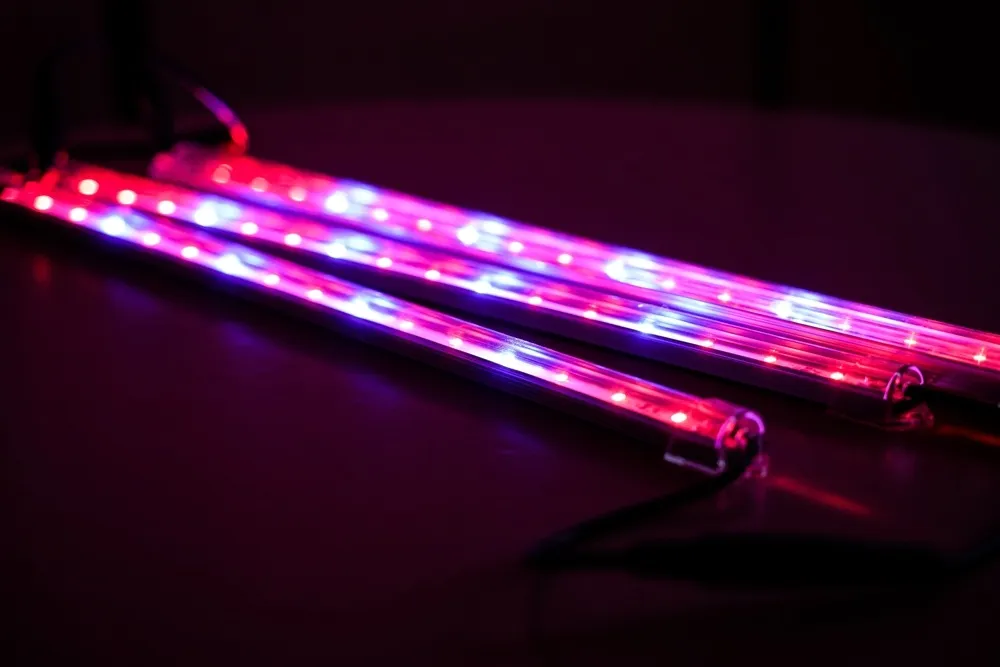 four LED light light strips turned on