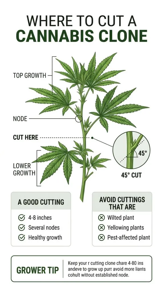 where to cut cannabis clone