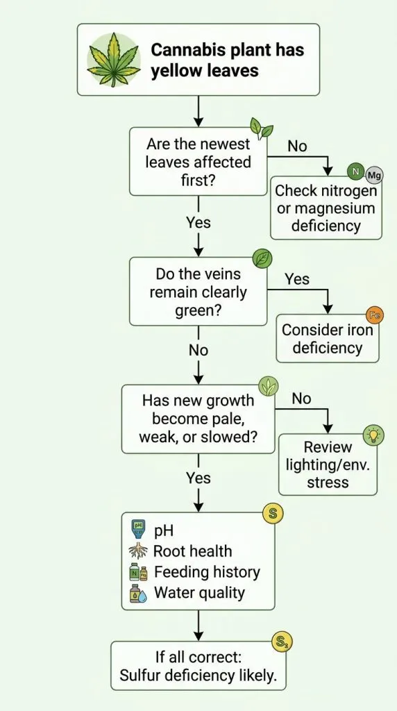 cannabis nutrient deficiency flowchart