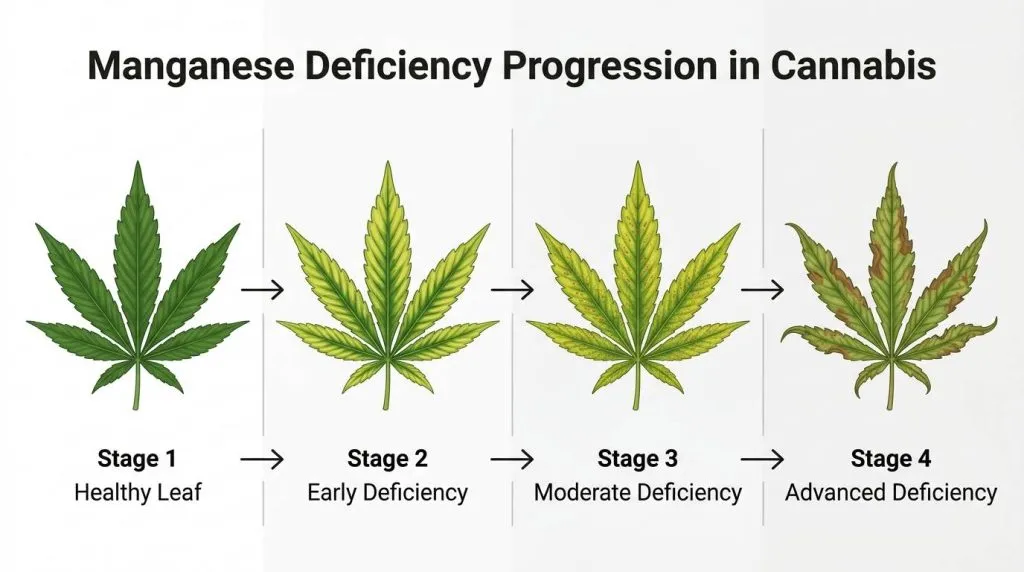 progression chart of manganese deficiency