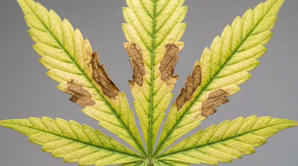 necrotic brown patches manganese deficiency