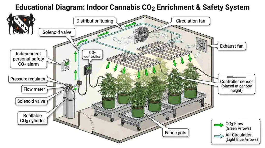cannabis grow rom CO2 setup diagram