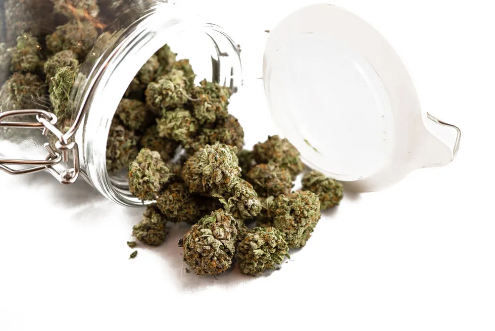 burping weed stored in a jar