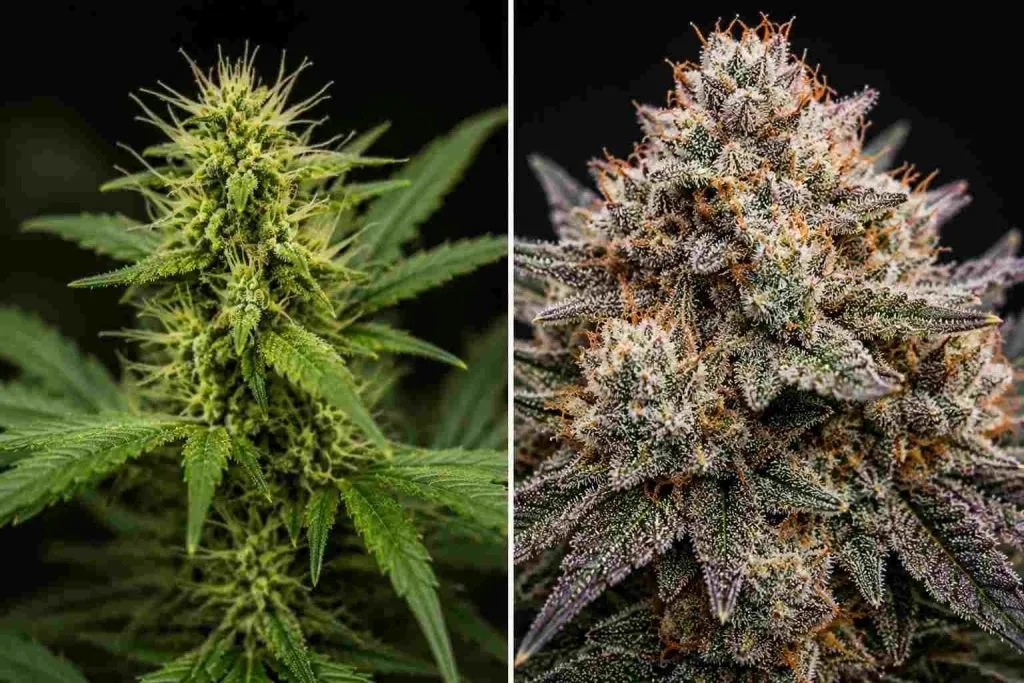 cannabis buds early vs mature comparison
