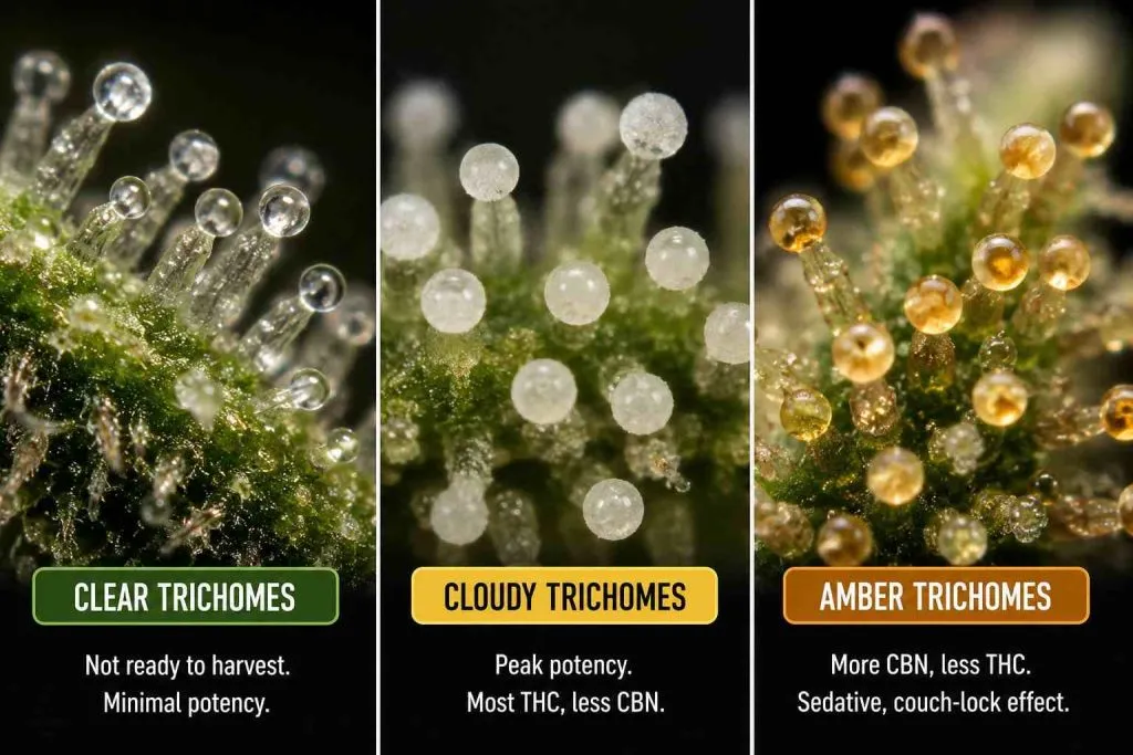 trichome maturity stages comparison
