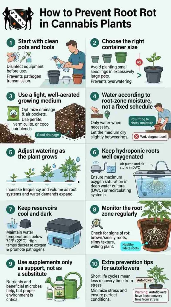 prevent root rot in cannabis