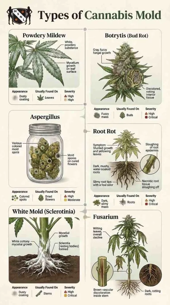 cannabis mold types infographic