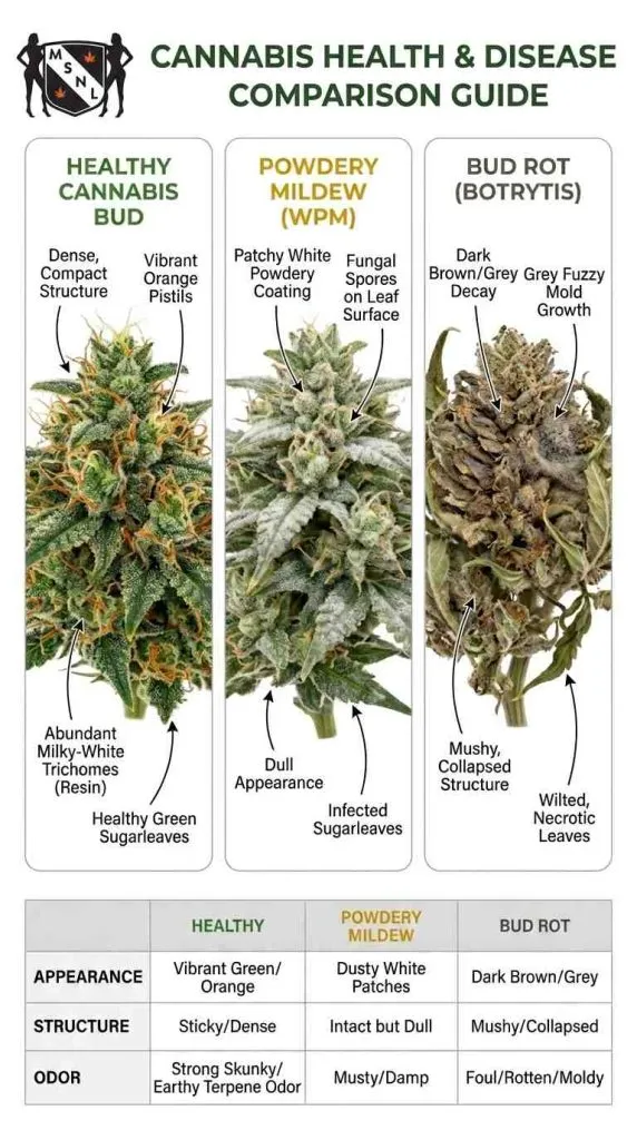 cannabis bud comparison infographic