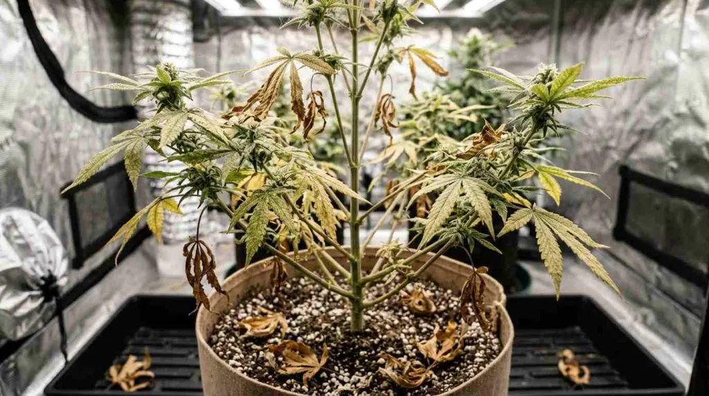 premature leaf cannabis plants
