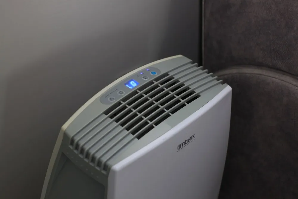 a grey dehumidifier