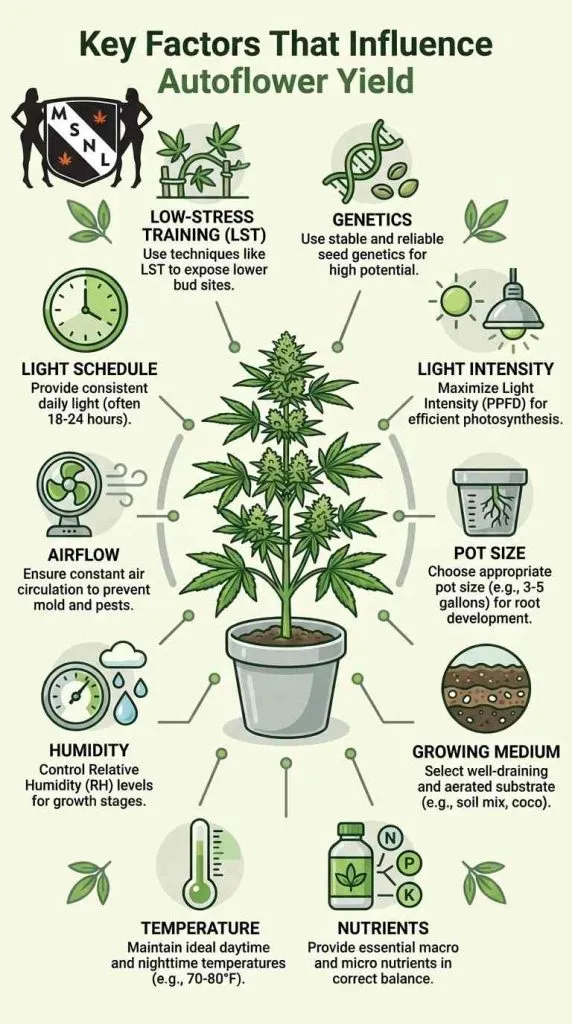 key factors that infleuence autoflower yields