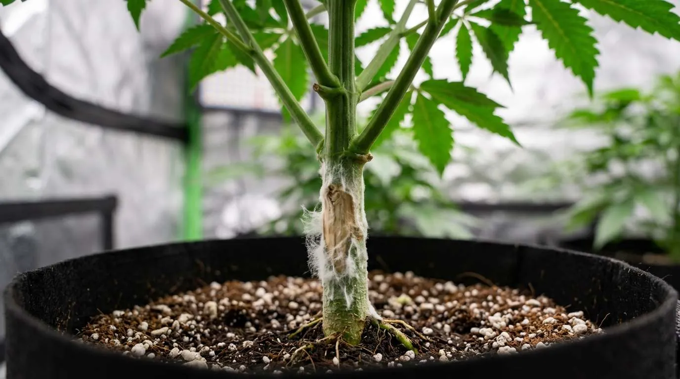 White Mold on Cannabis (Sclerotinia): How to Identify, Treat and Prevent Stem and Root Infections